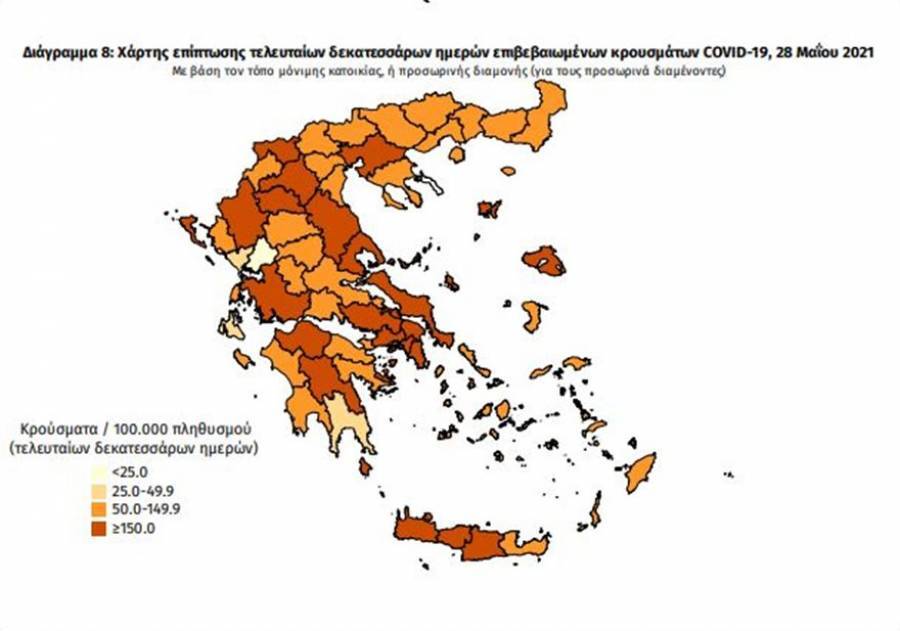 Διασπορά κρουσμάτων: 804 στην Αττική, 140 στη Θεσσαλονίκη