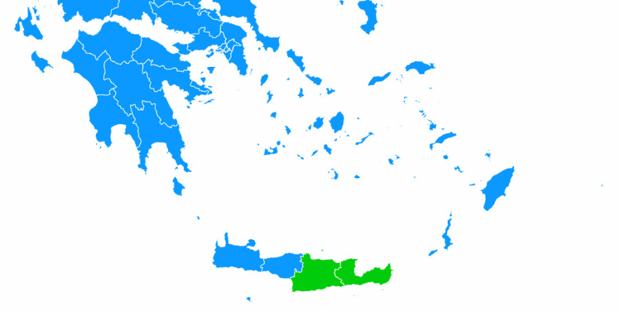 «Βάφτηκε» γαλαζοπράσινη η Κρήτη - Πρωτιά ΠΑΣΟΚ σε Ηράκλειο, Λασίθι