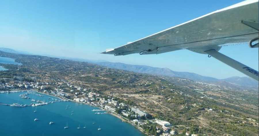 Ερμιόνη: Πρώτη πτήση της Hellenic Seaplanes πάνω από τη Πελοποννησιακή Ριβιέρα