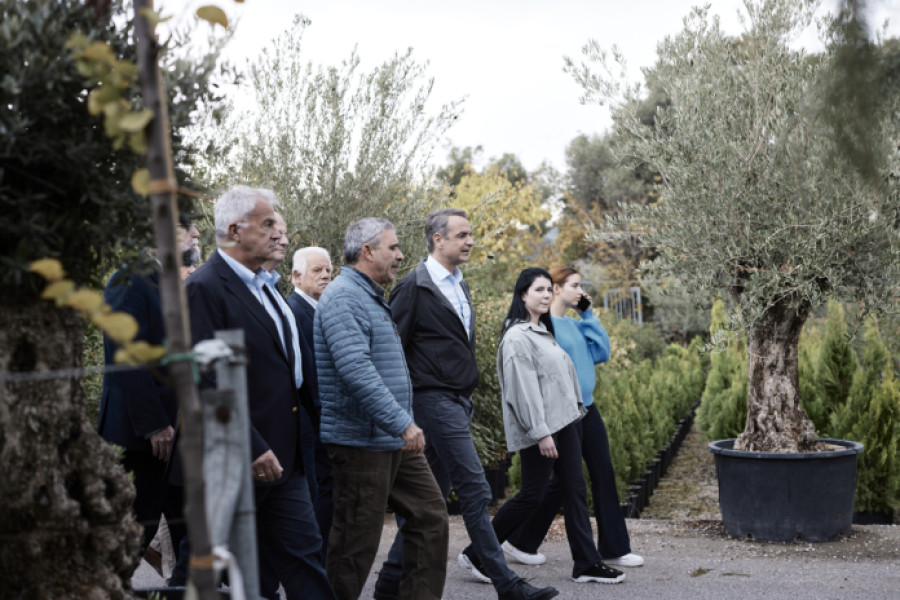 Μητσοτάκης: Επίσκεψη σε φυτώρια στο Καπανδρίτι-Στήριξη με 150 εκατ. ευρώ