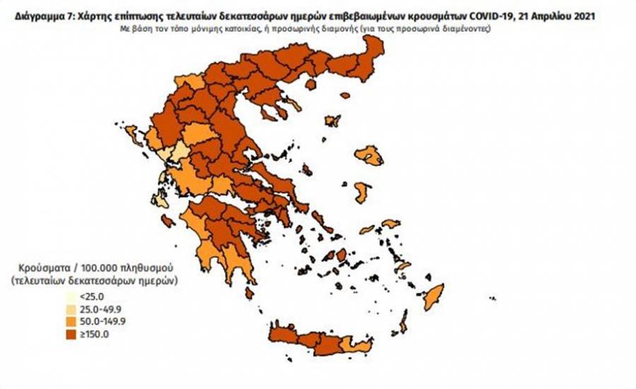 Διασπορά κρουσμάτων: 1418 στην Αττική, 442 στη Θεσσαλονίκη